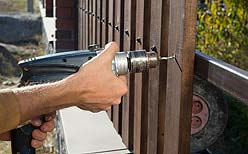 Photo of residential fence installation.