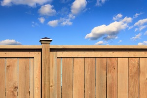 Cropped View of a Cedar Privacy Fence in Galesburg IL