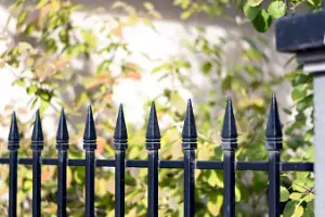 A metal fence is seen. Hohulin Fence is a Fence Company in Champaign IL.