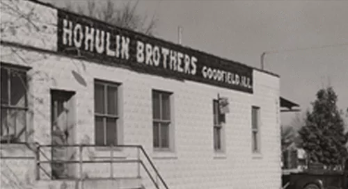 The outside of the Hohulin Brothers work shop, where Hohulin Fence first began