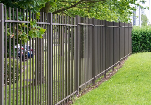 A aluminum metal fence installed by Hohulin Fence